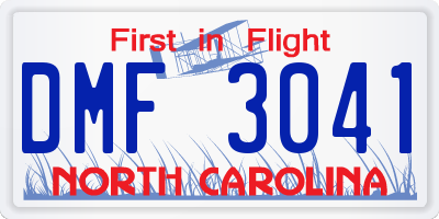 NC license plate DMF3041