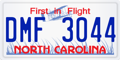 NC license plate DMF3044