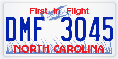 NC license plate DMF3045