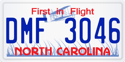 NC license plate DMF3046