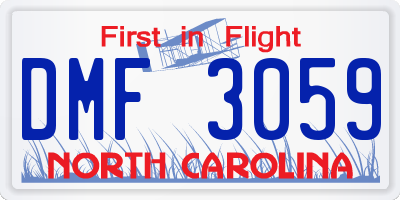 NC license plate DMF3059