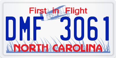 NC license plate DMF3061