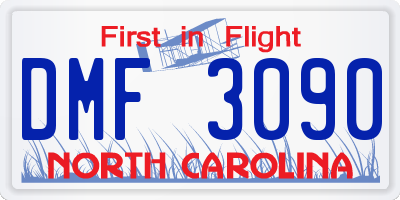 NC license plate DMF3090