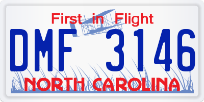 NC license plate DMF3146