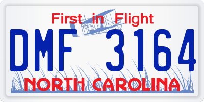 NC license plate DMF3164