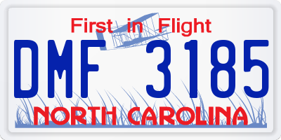 NC license plate DMF3185
