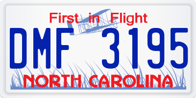 NC license plate DMF3195