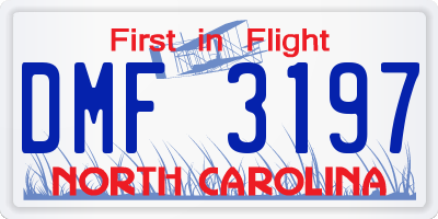 NC license plate DMF3197