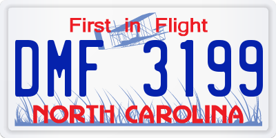 NC license plate DMF3199