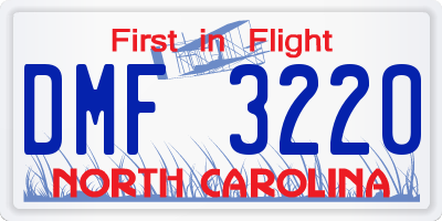 NC license plate DMF3220