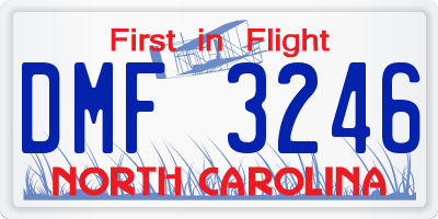 NC license plate DMF3246