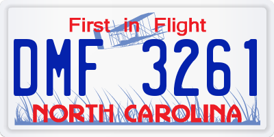 NC license plate DMF3261