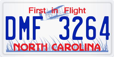 NC license plate DMF3264