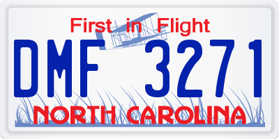 NC license plate DMF3271