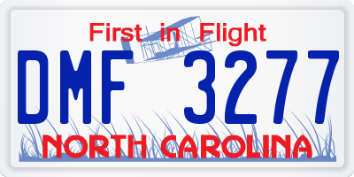 NC license plate DMF3277