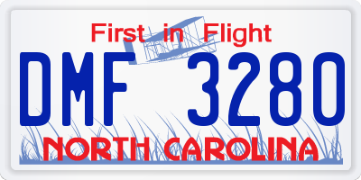 NC license plate DMF3280