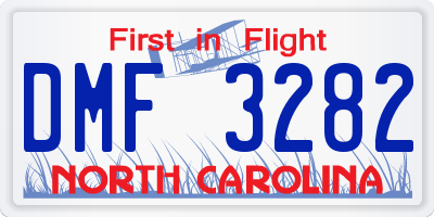 NC license plate DMF3282