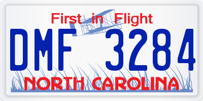NC license plate DMF3284