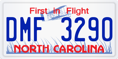 NC license plate DMF3290