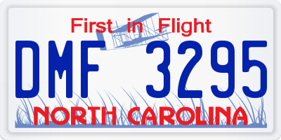 NC license plate DMF3295