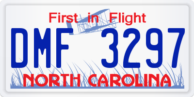 NC license plate DMF3297