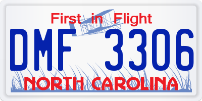 NC license plate DMF3306