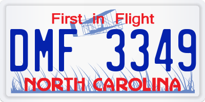 NC license plate DMF3349