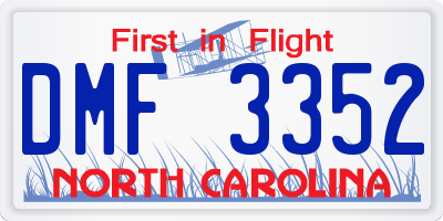 NC license plate DMF3352