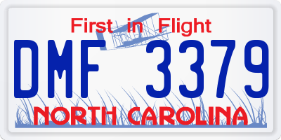 NC license plate DMF3379