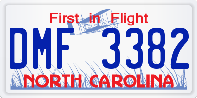 NC license plate DMF3382