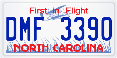 NC license plate DMF3390