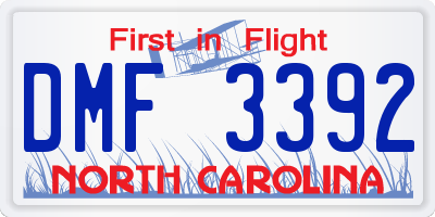 NC license plate DMF3392