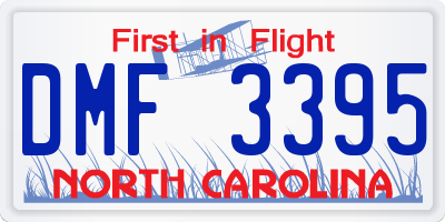 NC license plate DMF3395