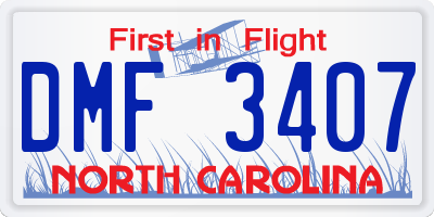 NC license plate DMF3407