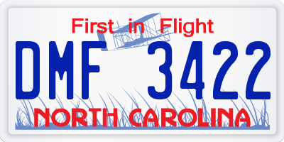 NC license plate DMF3422