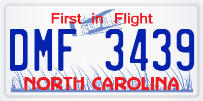 NC license plate DMF3439