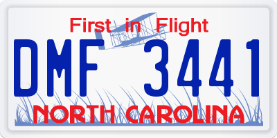 NC license plate DMF3441