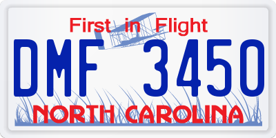NC license plate DMF3450
