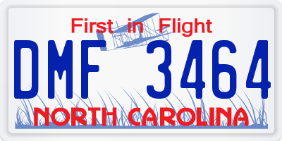 NC license plate DMF3464