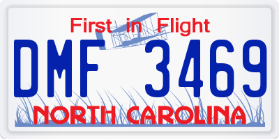 NC license plate DMF3469