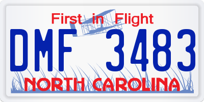 NC license plate DMF3483