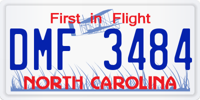 NC license plate DMF3484