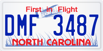NC license plate DMF3487