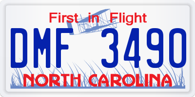 NC license plate DMF3490