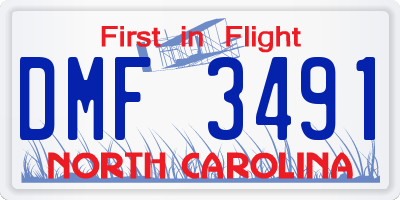 NC license plate DMF3491