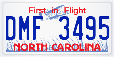 NC license plate DMF3495