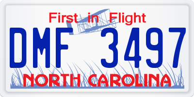 NC license plate DMF3497