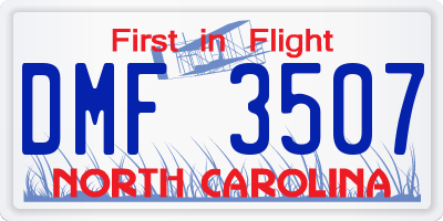 NC license plate DMF3507