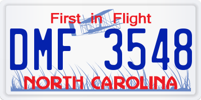 NC license plate DMF3548