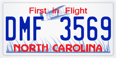 NC license plate DMF3569